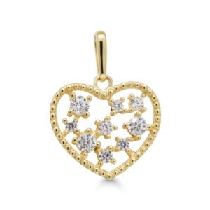 Kultainen avosydänriipus zirkoneilla (14K)