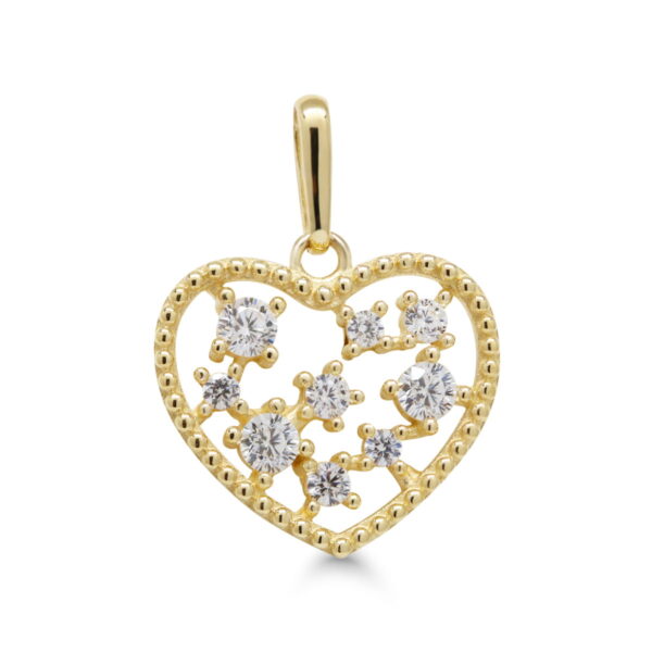 Kultainen avosydänriipus zirkoneilla (14K)