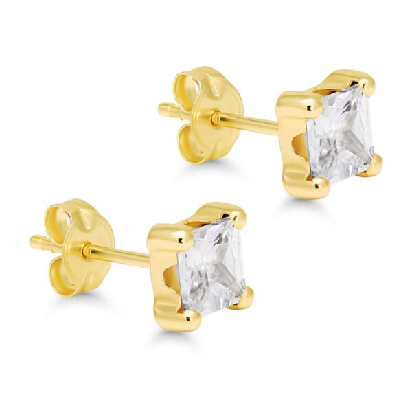 Kultaiset nappikorvakorut zirkonilla 4 mm