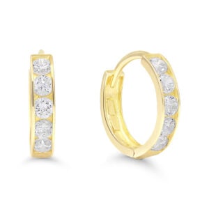 Kultaiset saranalliset korvarenkaat zirkoneilla 9,2mm