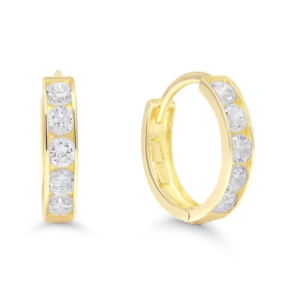 Kultaiset saranalliset korvarenkaat zirkoneilla 9,2mm