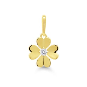 Kultainen neliapila-riipus zirkonilla 14k