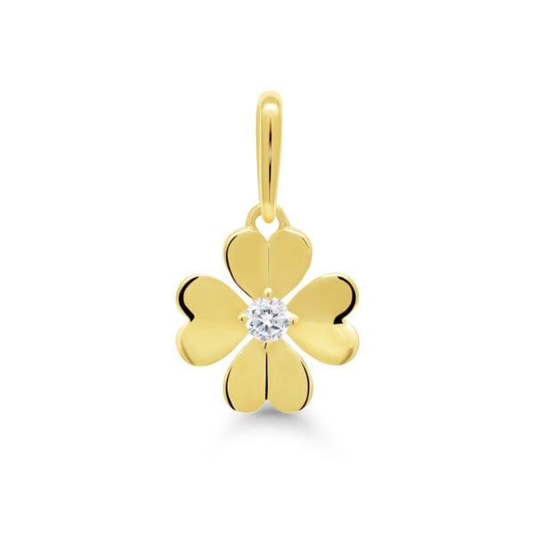 Kultainen neliapila-riipus zirkonilla 14k