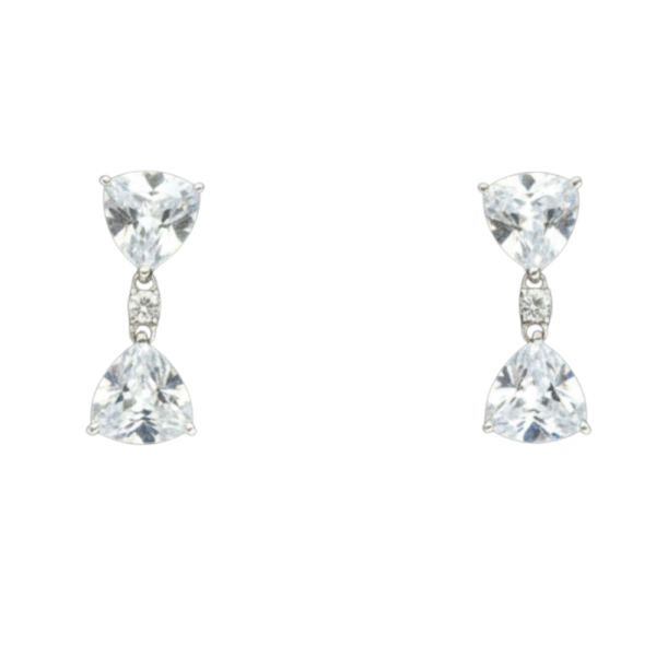 Hopeiset roikkuvat zirkoniakorvakorut 925 rodinoitua hopeaa