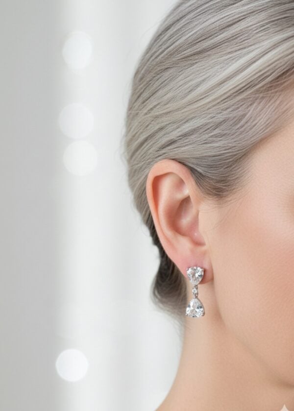 Zirkoniakorvakorut hopeaa