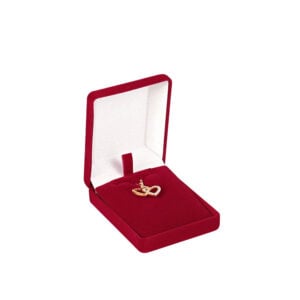 Korurasia koruille – punainen sametti, 5 × 4,5 × 3,5 cm