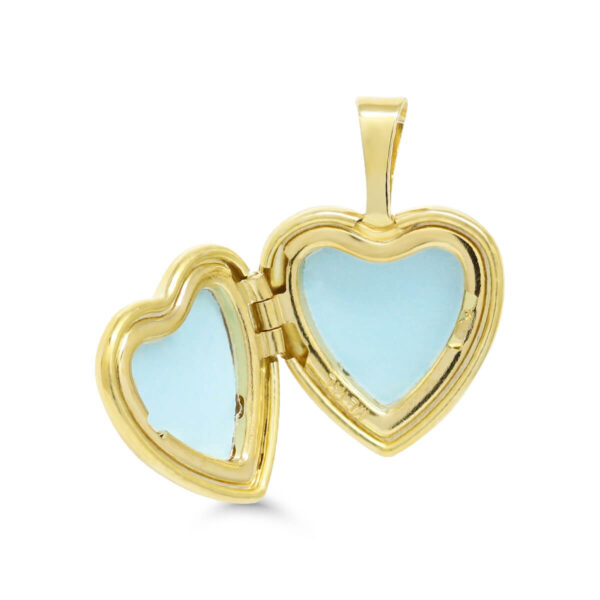 Kullattu sydänmedaljonki kahdelle kuvalle – 925 hopeaa