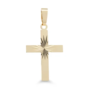 Keltakultainen ristiriipus timanttileikatulla tähtikuviolla