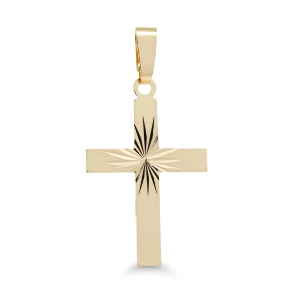 Keltakultainen ristiriipus timanttileikatulla tähtikuviolla