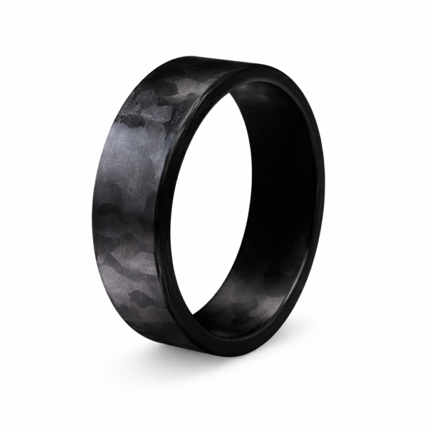 hiilikuitusormus 7mm 3d carbon cr200 musta sormus