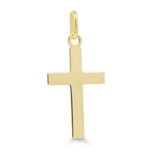 Klassinen keltakultainen ristiriipus sileällä pinnalla