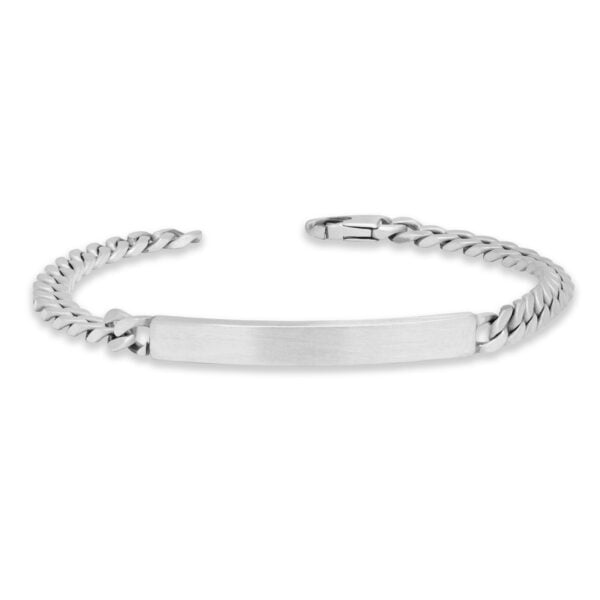 Oksidoitu 925 sterling hopearanneketju laatalla 5 mm harjattu