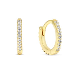 Kullatut hopeiset zirkonikorvarenkaat 12 mm saranalukolla