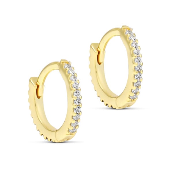 Kullatut 925 hopeiset korvarenkaat synteettisillä zirkoneilla pari