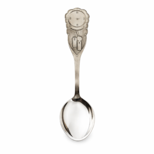 hopeinen kummilusikka kello 830 hopeaa 13,5 cm