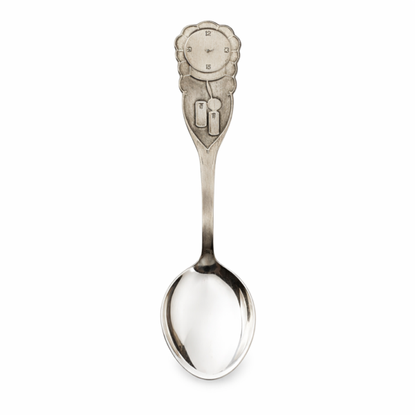 hopeinen kummilusikka kello 830 hopeaa 13,5 cm