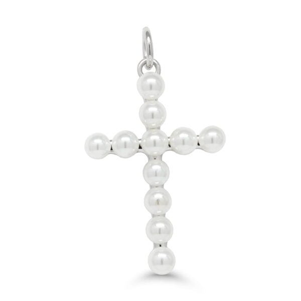 hopeinen ristiriipus helmillä 925 hopeaa