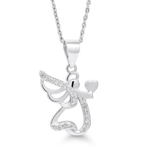 Enkelikaulakoru zirkoneilla hopeaa