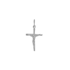 925 sterlinghopeinen platinoitu krusifiksi riipus 16 x 25 mm