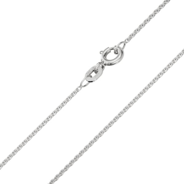 Valkokultainen kaulaketju riipukselle 1,1mm ankkuriketju 14k valkokulta