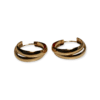 Kultaiset korvarenkaat 2-osainen rengas 2 x 3,5mm x 15mm