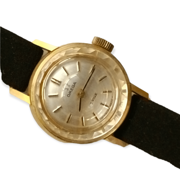 Omega De Ville Vintage Kultakello, valkoinen taulu - Image 8