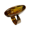 Vintage oranssin keltainen topaasisormus 14k kultaa