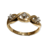 Vintage sormus  3x 0,05ct timanteilla 14k kultaa