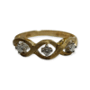 Vintage sormus  3x 0,05ct timanteilla 14k kultaa - Image 2